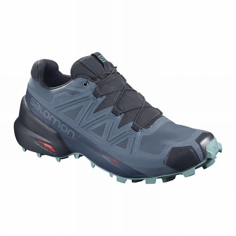 Salomon Singapore Womens Trail Running Shoes - SPEEDCROSS 5 GORE-TEX Blue/Navy | 68429-YJTF